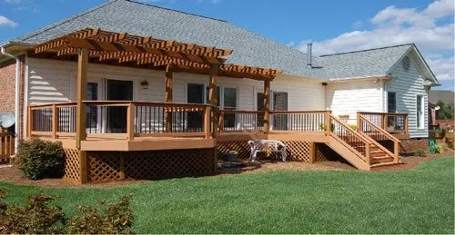 Custom gazebo in backyard